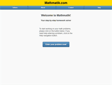 Tablet Screenshot of mathmatik.com